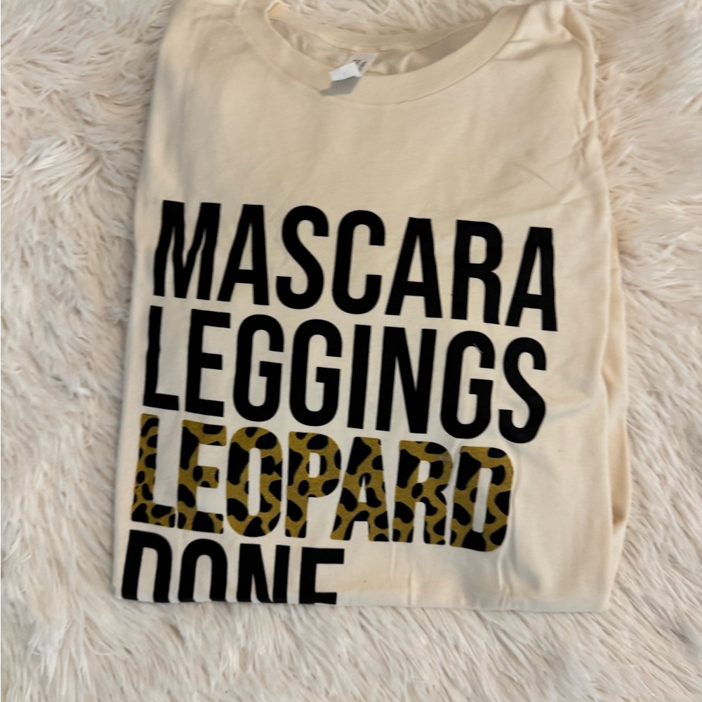 Cream Graphic Tee with Bold Text
